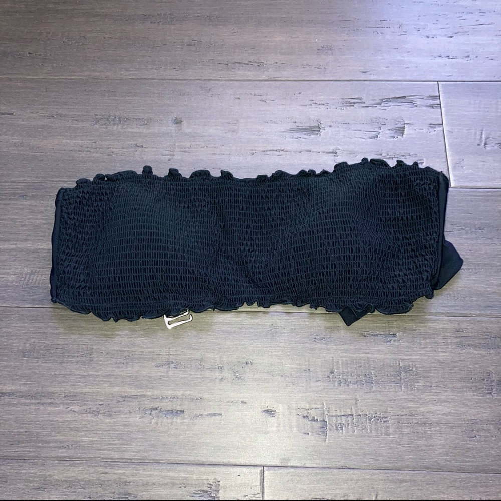 Black hollister smocked bandeau bikini top